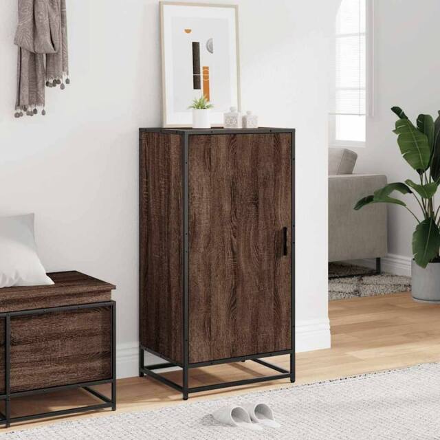 Berkfield Home Shoe Rack Brown Oak 48x38x97.5 cm Engineered Wood - image 1