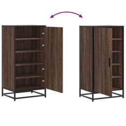 Berkfield Home Shoe Rack Brown Oak 48x38x97.5 cm Engineered Wood - thumbnail 8