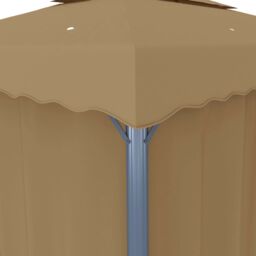 Berkfield Home Gazebo with Curtain 4x3 m Taupe Aluminium in Beige - thumbnail 6