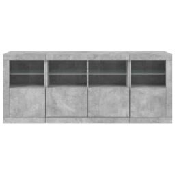 Berkfield Home Sideboard with LED Lights Concrete Grey 163x37x67 cm - Size: 163 x 37 x 67 cm - thumbnail 6