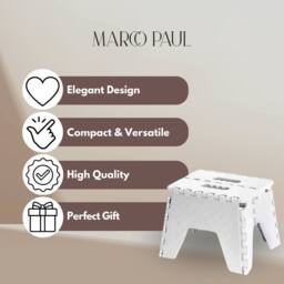 Marco Paul 21cm Folding Step Stool - Large Size in White - thumbnail 3