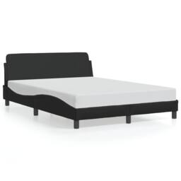 Berkfield Home Bed Frame without Mattress Black 135x190 cm Double Faux Leather - thumbnail 2