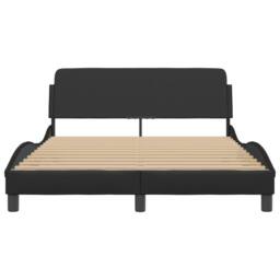 Berkfield Home Bed Frame without Mattress Black 135x190 cm Double Faux Leather - thumbnail 4