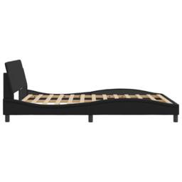 Berkfield Home Bed Frame without Mattress Black 135x190 cm Double Faux Leather - thumbnail 5