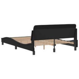 Berkfield Home Bed Frame without Mattress Black 135x190 cm Double Faux Leather - thumbnail 6
