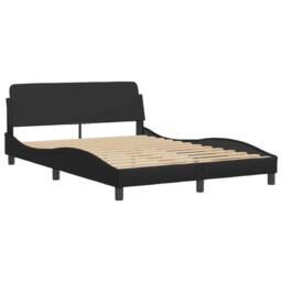 Berkfield Home Bed Frame without Mattress Black 135x190 cm Double Faux Leather - thumbnail 3