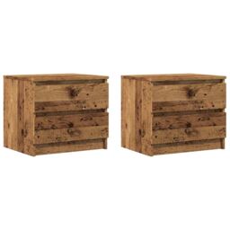 Berkfield Home Bedside Cabinets 2 pcs Old Wood 50x40x43.5 cm Engineered Wood in Brown - thumbnail 2