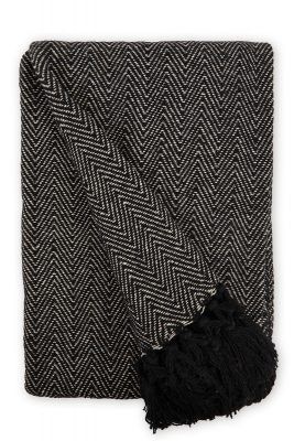 New Edge Blinds Hartley Collection Cotton Throw in Black - Size: 127 cm x 152 cm - image 1