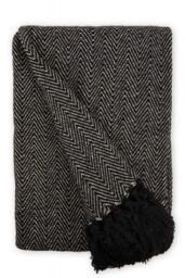 New Edge Blinds Hartley Collection Cotton Throw in Black - Size: 127 cm x 152 cm - thumbnail 1