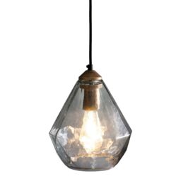 Loops Ceiling Pendant Light Antique Gold Paint & Clear Glass 10W LED E27 - thumbnail 1