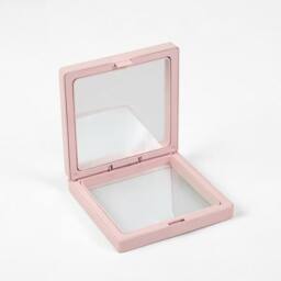 KDMD Large Pink 3D Floating Frame Display for Jewelry & Collectibles in Light Pink - thumbnail 4