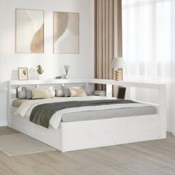 Berkfield Home Bookcase Bed without Mattress White 140x200cm Solid Wood Pine - Size: 140x200 cm - thumbnail 4