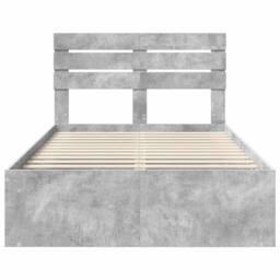 Berkfield Home Bed Frame with Headboard Concerte 120 x 200 cm Solid Pine Wood in Grey - thumbnail 7
