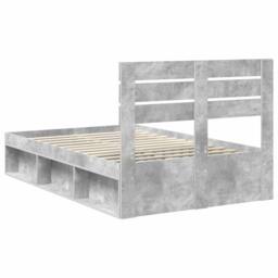 Berkfield Home Bed Frame with Headboard Concerte 120 x 200 cm Solid Pine Wood in Grey - thumbnail 9