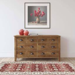 THE RUGS Jasru Vintage Washable Rug - Ultra Soft Polyamide Non Slip Design in Red - Size: 60 cm x 180 cm - thumbnail 7