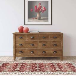 THE RUGS Jasru Vintage Washable Rug - Ultra Soft Polyamide Non Slip Design in Red - Size: 60 cm x 180 cm - thumbnail 4