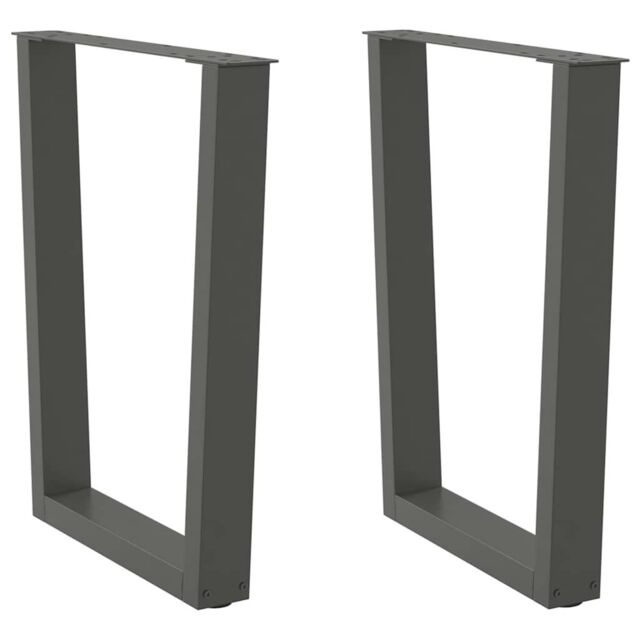 Berkfield Home Dining Table Legs V-Shape 2 pcs Anthracite 60x(72-73.3) cm Steel in Black - image 1