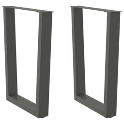 Berkfield Home Dining Table Legs V-Shape 2 pcs Anthracite 60x(72-73.3) cm Steel in Black - thumbnail 1