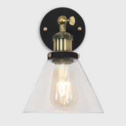 ValueLights Norton Industrial Pair of Black Indoor Wall Lantern - thumbnail 4