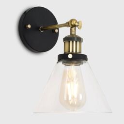 ValueLights Norton Industrial Pair of Black Indoor Wall Lantern - thumbnail 3