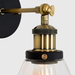 ValueLights Norton Industrial Pair of Black Indoor Wall Lantern - thumbnail 5