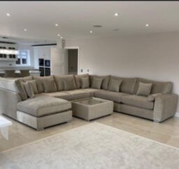 HOB Furniture Epping U Shape Modular Sofa in Blue - thumbnail 3