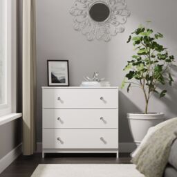 Ready Assembled 2 U Newlyn 3 Drawer Chest (Ready Assembled) in White - thumbnail 1
