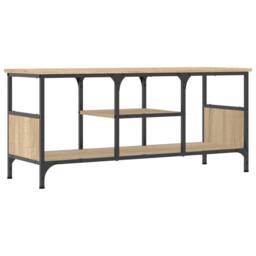 Berkfield Home TV Cabinet Sonoma Oak 100x35x45 cm Engineered Wood&Iron in Light Tan - Size: 100 x 35 x 45 cm - thumbnail 6