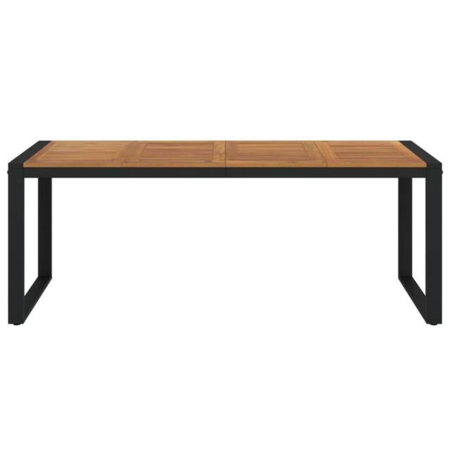 Berkfield Home Garden Table with U-shaped Legs 200x90x75 cm Solid Wood Acacia in Brown - Size: 200 x 90 x 75 cm - image 1
