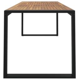 Berkfield Home Garden Table with U-shaped Legs 200x90x75 cm Solid Wood Acacia in Brown - Size: 200 x 90 x 75 cm - thumbnail 4