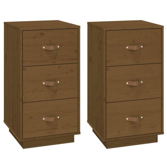Berkfield Home Bedside Cabinets 2 pcs Honey Brown 40x40x75 cm Solid Wood Pine - Size: 40 x 40 x 75 cm - image 1