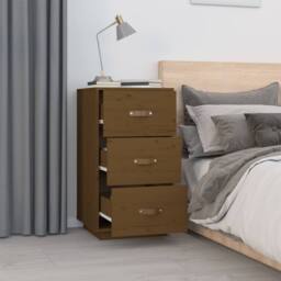 Berkfield Home Bedside Cabinets 2 pcs Honey Brown 40x40x75 cm Solid Wood Pine - Size: 40 x 40 x 75 cm - thumbnail 4