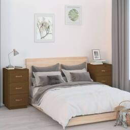 Berkfield Home Bedside Cabinets 2 pcs Honey Brown 40x40x75 cm Solid Wood Pine - Size: 40 x 40 x 75 cm - thumbnail 2