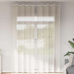 Berkfield Home Voile Curtains with Grommets 2 pcs Cream 140x300 cm - thumbnail 1