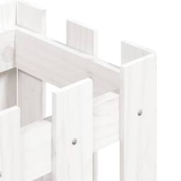 Berkfield Home Beautiful Garden Planter with Fence Design White 30x30x30 cm Soli - Size: 30 x 30 x 30 cm - thumbnail 7