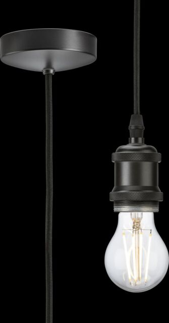 Netlighting Knightsbridge 1.8m E27 Vintage Pendant Set Smoked Bronze 8271LSB in Brown - image 1
