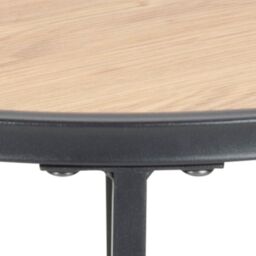 Furniture To Go Seaford Black Metal Small Round Side Table with Oak Top - thumbnail 6