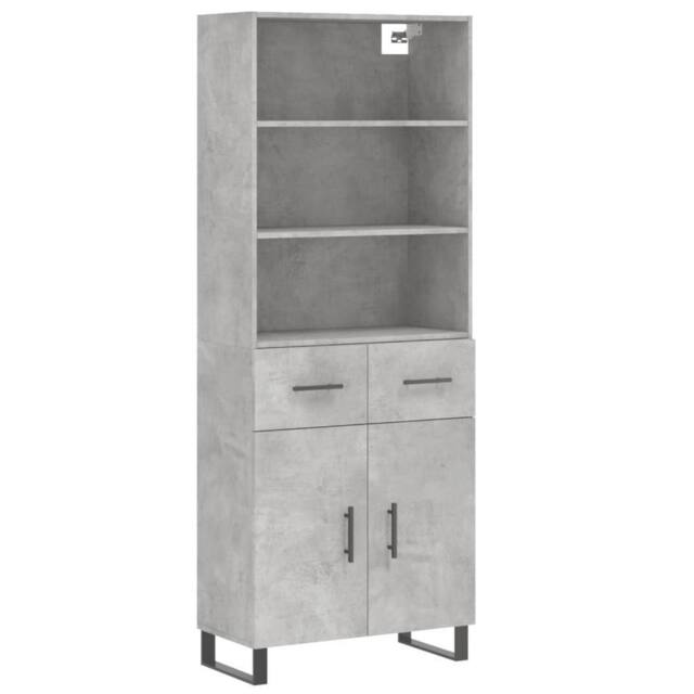 Berkfield Home Highboard Concrete Grey 69.5x34x180 cm Engineered Wood - image 1