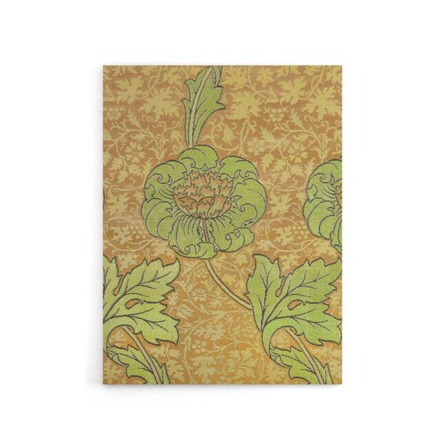 "Artery8 Flower Bloom Textile Detail Canvas Wall Art Print William Morris in Orange - Size: W18"" x H24""" - image 1