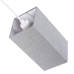 Happy Homewares Contemporary & Elegant Textured Linen Fabric Lamp Shade in Grey - Size: 12 inches - thumbnail 4