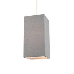 Happy Homewares Contemporary & Elegant Textured Linen Fabric Lamp Shade in Grey - Size: 12 inches - thumbnail 2