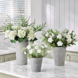 mysmartbuy Florist's Bucket - Galvanised Steel Flower Vase in Silver - Size: Small - thumbnail 3