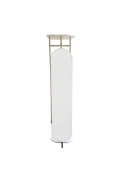 Living and Home Modern Metal Indoor Bedroom Clothes Rail with Mirror in Gold - thumbnail 3