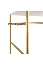 Living and Home Modern Metal Indoor Bedroom Clothes Rail with Mirror in Gold - thumbnail 6