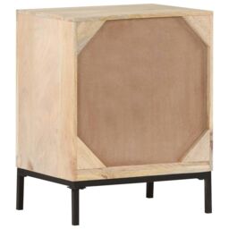 Berkfield Home Bedside Cabinet 40x30x50 cm Solid Mango Wood & Natural Cane in Brown - Size: 40 x 30 x 50 cm - thumbnail 4