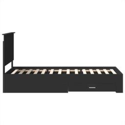 Berkfield Home Bed Frame Black & Silver 75 x 190 cm Engineered Wood - thumbnail 8