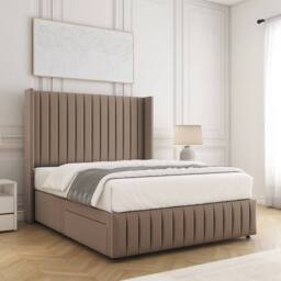 "BSSPOKE Luna Plush Velvet Divan Bed 54""Headboard 2Drawers Footend & Mattress in Bronze - Size: King" - thumbnail 3