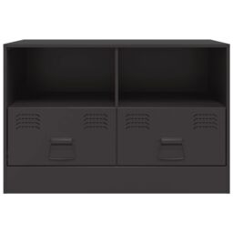 Berkfield Home TV Cabinets 2pcs Black 67x39x44 cm Steel - Size: 67 x 39 x 44 cm - thumbnail 5
