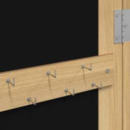 Berkfield Home Mirror Jewellery Cabinet Wall Mounted 37.5x10x106 cm in Light Tan - thumbnail 8