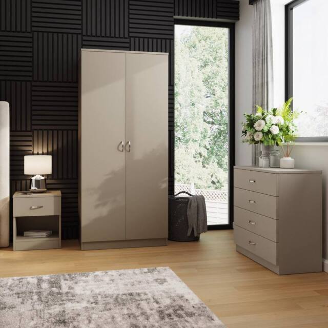 FWStyle 3 Piece Putty Bedroom Furniture Set in Beige - image 1